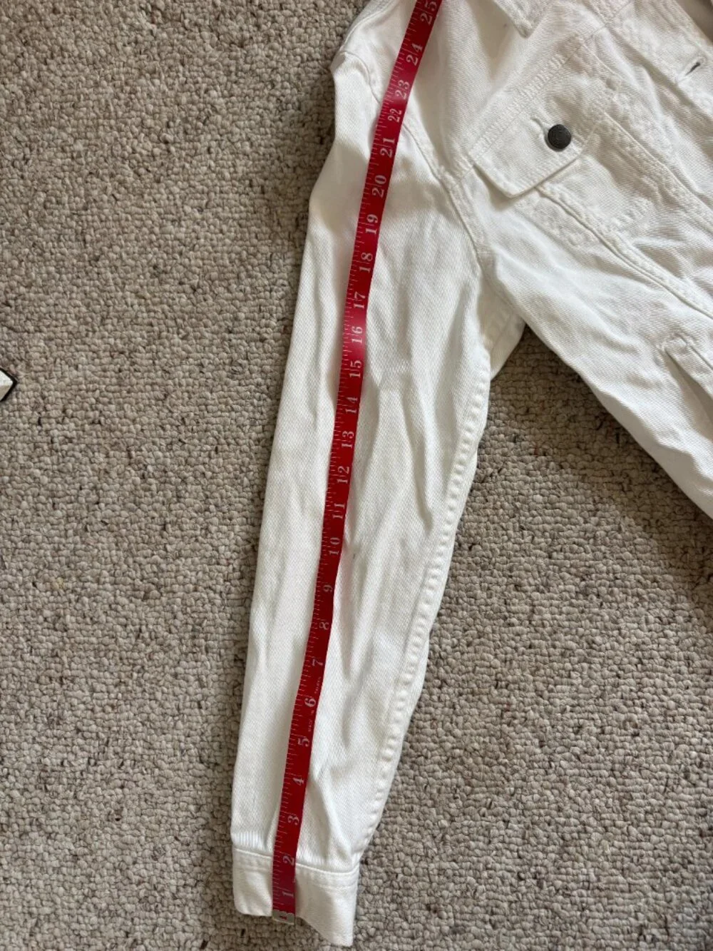 White Denim Jacket LRL Lauren Jeans Co Ralph Lauren Sz M - Picture 7 of 9
